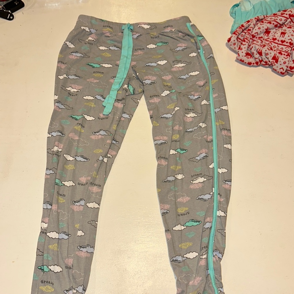 Blue and gray matching pj set